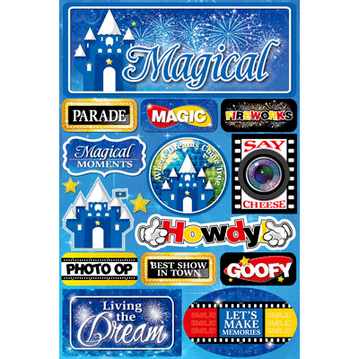 Reminisce - Signature Series Collection - 3 Dimensional Die Cut Stickers - Magical