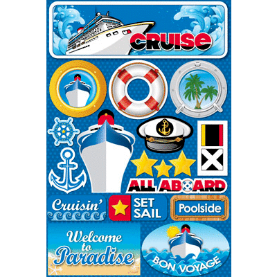 Reminisce - Signature Series Collection - 3 Dimensional Die Cut Stickers - Cruise