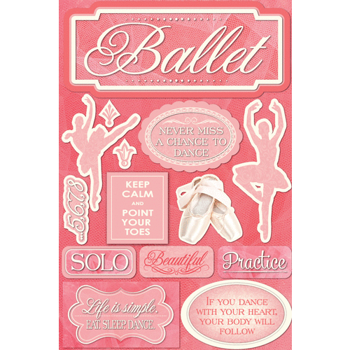 Reminisce - Signature Series Collection - 3 Dimensional Die Cut Stickers - Ballet