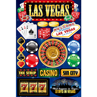 Reminisce - Signature Series Collection - 3 Dimensional Die Cut Stickers - Las Vegas