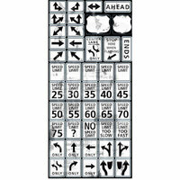 Reminisce - Road Signs Collection - Cardstock Stickers - Speed Limit, CLEARANCE