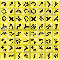 Reminisce - Road Signs Collection - 12 x 12 Cardstock Stickers - Yellow Arrows