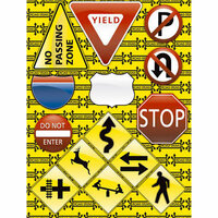 Reminisce - Road Signs Collection - 3 Dimensional Stickers - Road Signs, CLEARANCE