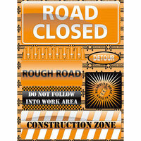 Reminisce - Road Signs Collection - 3 Dimensional Stickers - Road Closed, CLEARANCE