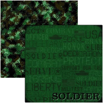 Reminisce - Military Collection - 12x12 Double Sided Paper - Soldier