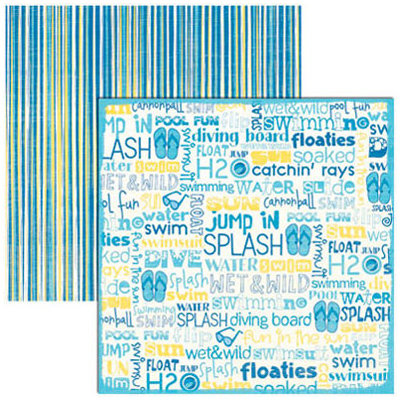 Reminisce - Pool Fun Collection - 12x12 Double Sided Paper - Pool Fun