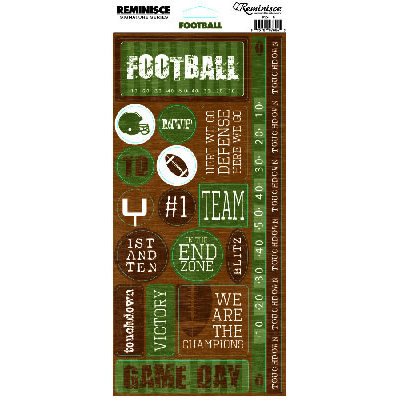 Reminisce - Football Collection - Cardstock Stickers - Football Phrase