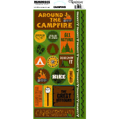 Reminisce - Camping Collection - Cardstock Stickers - Camping Phrase
