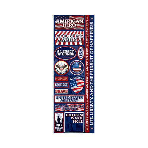 Reminisce - Signature Series Collection - Cardstock Stickers - Combo - American Hero