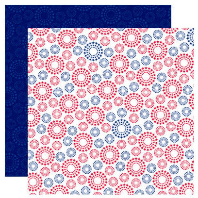 Reminisce - Stars and Stripes Collection - 12 x 12 Double Sided Paper - Bursting Stars