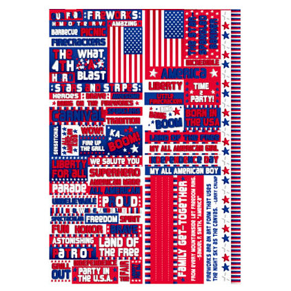 Reminisce - Stars and Stripes Collection - Die Cut Cardstock Stickers - Stars and Stripes Quote