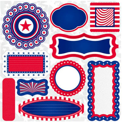 Reminisce - Stars and Stripes Collection - 12 x 12 Cardstock Stickers - Stars and Stripes Journal