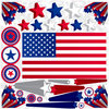 Reminisce - Stars and Stripes Collection - 12 x 12 Cardstock Stickers - Stars and Stripes Icon