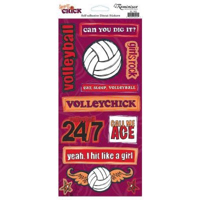 Reminisce - Sports Chick - Cardstock Stickers - Volleyball