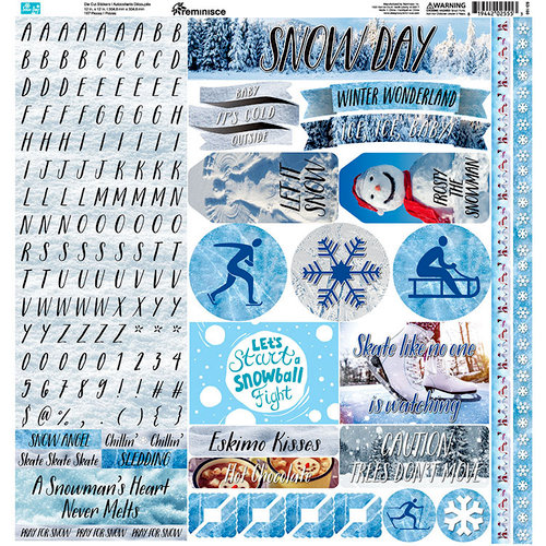 Reminisce - Snow Day Collection - 12 x 12 Cardstock Stickers - Variety