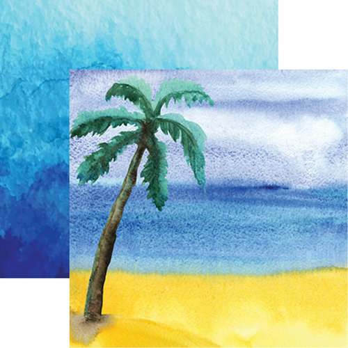 Reminisce - Seaside Collection - 12 x 12 Double Sided Paper - Watercolor Palm