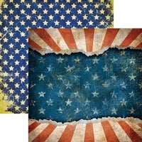 Reminisce - Stars And Stripes Collection - 12 x 12 Double Sided Paper - Red, White and Blue