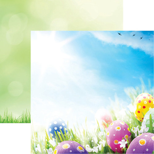 Reminisce - Signs of Spring Collection - 12 x 12 Double Sided Paper - Easter Eggs