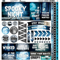 Reminisce - Spooky Night Collection - Halloween - 12 x 12 Cardstock Stickers - Elements