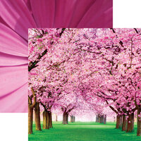 Reminisce - Springtime Collection - 12 x 12 Double Sided Paper - Cherry Trees