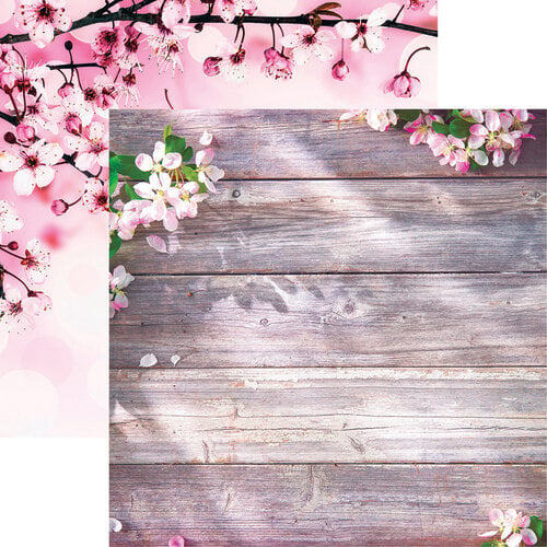 Reminisce - Springtime Collection - 12 x 12 Double Sided Paper - Apple Blossoms
