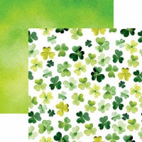 Reminisce - Shamrock Shake Collection - 12 x 12 Double Sided Paper - Shamrock Watercolor