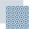 Reminisce - Stitch and Sew Collection - 12 x 12 Double Sided Paper - Blue Quilt