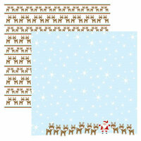 Reminisce - Santa's Workshop Collection - Christmas - 12 x 12 Double Sided Shimmer Paper - Santa's Friends, CLEARANCE