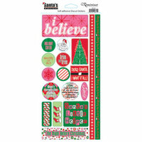 Reminisce - Santa's Workshop Collection - Die Cut Cardstock Stickers - Phrases, CLEARANCE