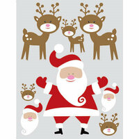 Reminisce - Santa's Workshop Collection - Christmas - Die Cut Layered Stickers - St. Nick, CLEARANCE