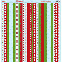 Reminisce - Santa's Workshop Collection - Christmas - 12 x 12 Die Cut Cardstock Stickers - Santa's Workshop Ribbon, CLEARANCE