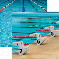 Reminisce - Swim Team Collection - 12 x 12 Double Sided Paper - Starting Blocks