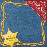 Reminisce - Toy Box Collection - 12 x 12 Double Sided Paper - Sheriff