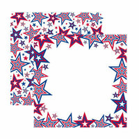 Reminisce - The Freedom Collection - 12 x 12 Double Sided Shimmer Paper - Star Burst Border