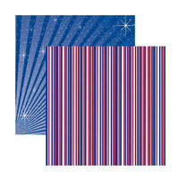 Reminisce - The Freedom Collection - 12 x 12 Double Sided Shimmer Paper - Red White and Blue, CLEARANCE