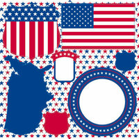 Reminisce - The Freedom Collection - 12 x 12 Cardstock Stickers - All American Icons
