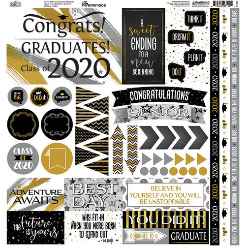 Reminisce - The Graduate Collection - 12 x 12 Cardstock Stickers - Elements