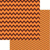Reminisce - Halloween Collection - 12 x 12 Double Sided Paper - Halloween Chevron