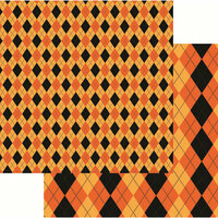 Reminisce - Halloween Collection - 12 x 12 Double Sided Paper - Halloween Argyle