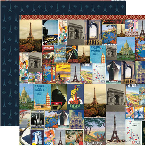 Reminisce - Travelogue Collection - 12 x 12 Double Sided Paper - Midnight in Paris