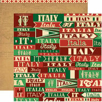 Reminisce - Travelogue Collection - 12 x 12 Double Sided Paper - Italy