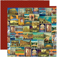 Reminisce - Travelogue Collection - 12 x 12 Double Sided Paper - Viva Italia