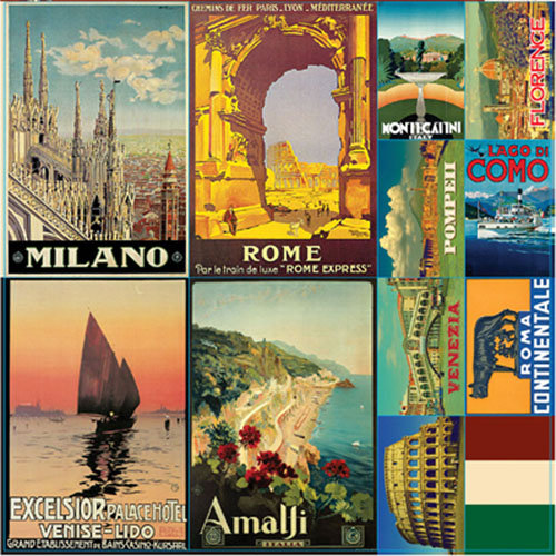 Reminisce - Travelogue Collection - 12 x 12 Cardstock Stickers - Travelogue Italy
