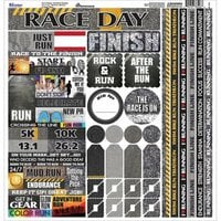 Reminisce - The Running Collection - 12 x 12 Cardstock Stickers - Multi