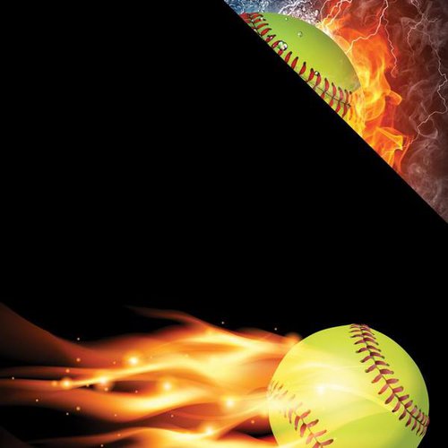 Reminisce - The Softball Collection - 12 x 12 Double Sided Paper - Softball on Fire