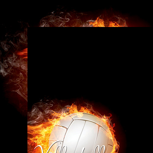 Reminisce - The Volleyball Collection - 12 x 12 Double Sided Paper - Volleyball on Fire