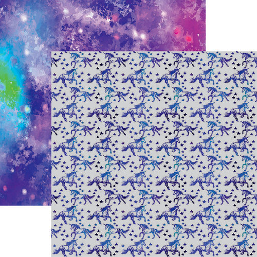Reminisce - Unicorn Magic Collection - 12 x 12 Double Sided Paper - Unicorn Stars