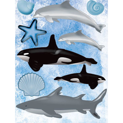 Reminisce - Under The Sea Collection - Seaworld - 3 Dimensional Stickers - Dolphin Whale and Shark
