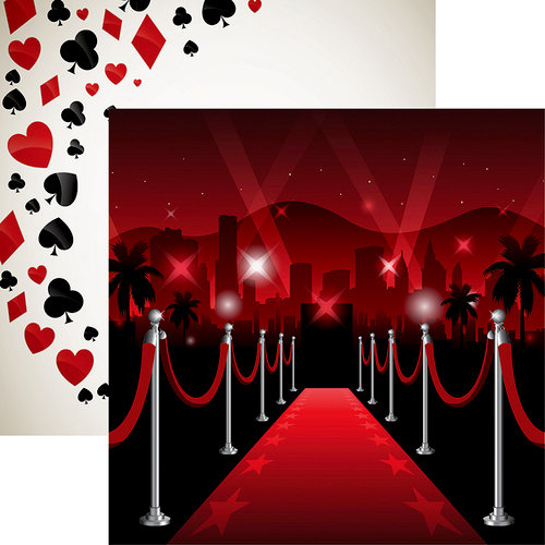 Reminisce - Vegas Collection - 12 x 12 Double Sided Paper - The Red Carpet
