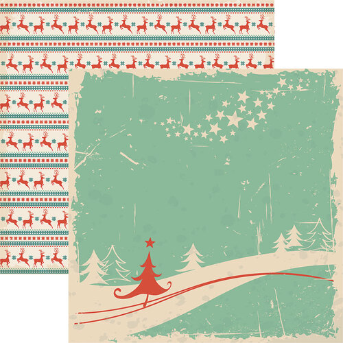 Reminisce - Vintage Christmas Collection - 12 x 12 Double Sided Paper - Christmas Tree